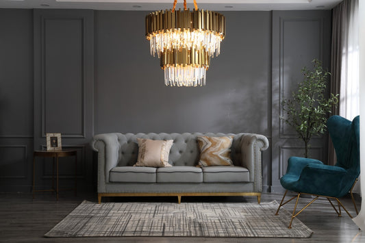 What are the art deco style chandeliers?