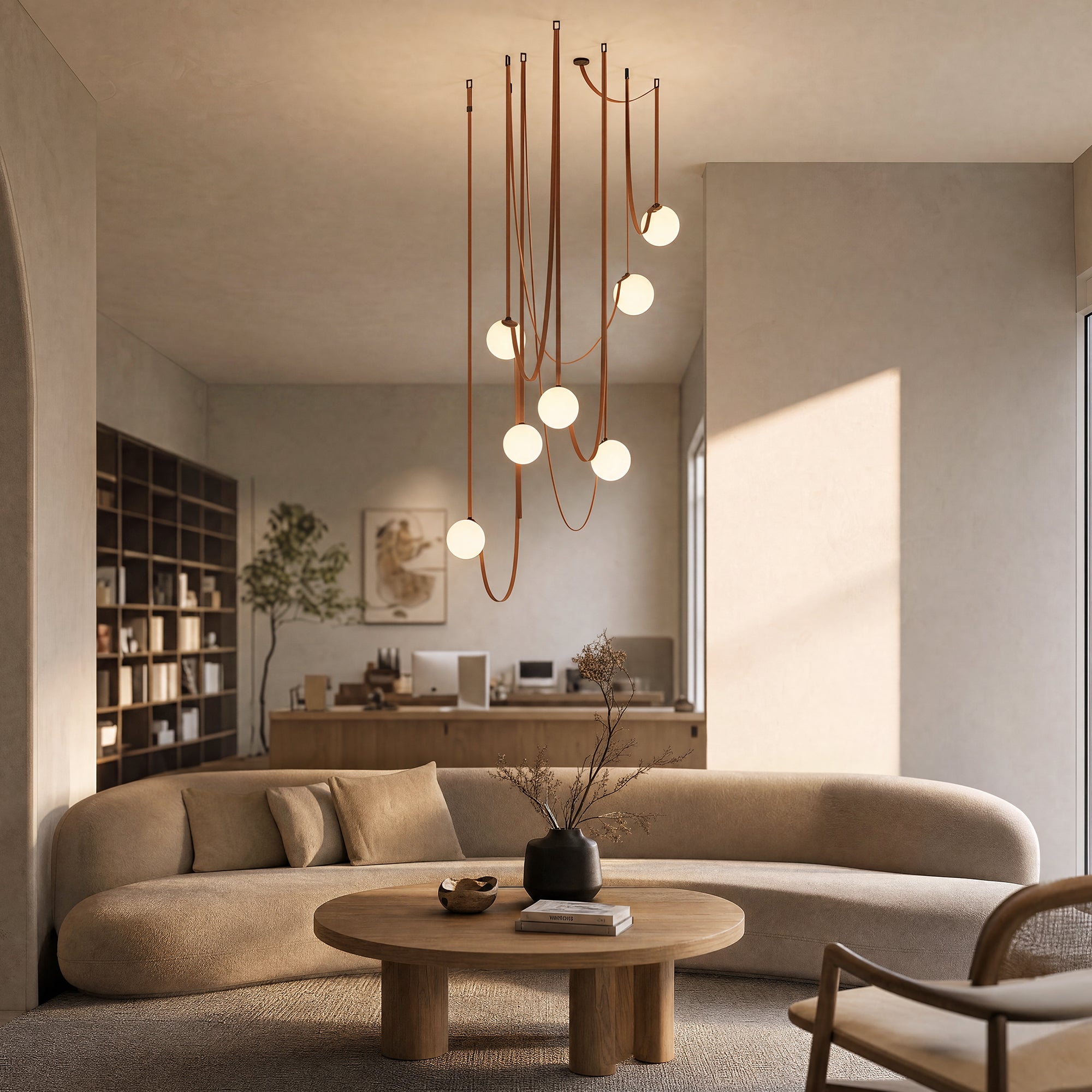 WOMO Globe Leather Pendant Light-WM2311