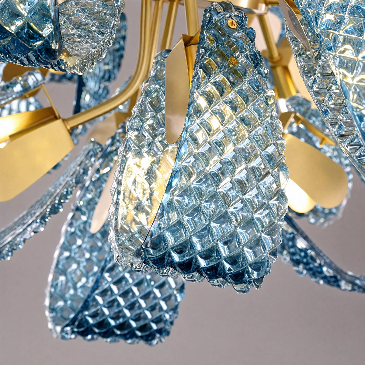 WOMO Peacock Blue Art Glass Chandelier-WM2213b