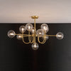 WOMO Glass Globe Brass Arm Chandelier-WM2255 thumbnail