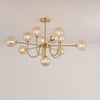 WOMO Glass Globe Brass Arm Chandelier-WM2255 thumbnail