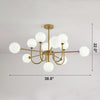 WOMO Glass Globe Brass Arm Chandelier-WM2255 thumbnail