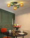 WOMO Ribbed Smoked/Green Glass Globe Ceiling Light-WM1110 thumbnail