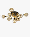 WOMO Ribbed Smoked/Green Glass Globe Ceiling Light-WM1110 thumbnail