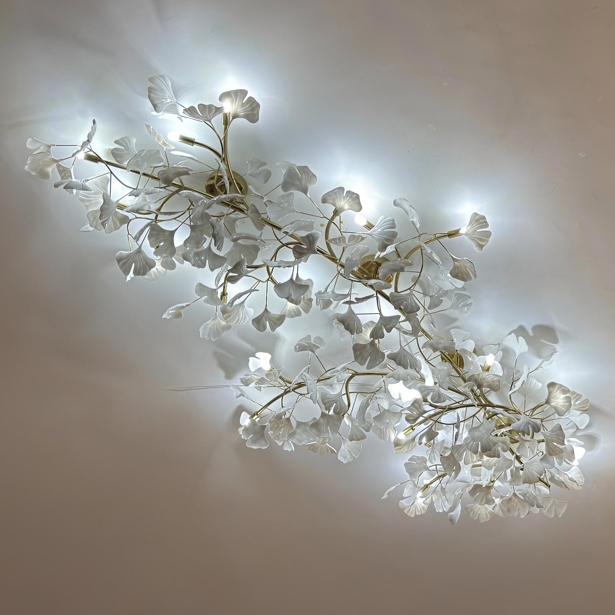 Dimension diagram for the ceramic flush mount light: 79 in L × 14 in W × 14 in H (200 × 35 × 35 cm).
