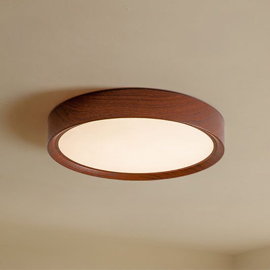 Wooden ceiling light fixture on a beige background