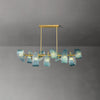 WOMO Peacock Blue Art Glass Chandelier-WM2213 thumbnail