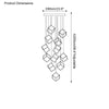 WOMO Ice Cube Textured Glass Chandelier-WM2150 thumbnail