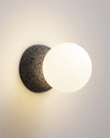 WOMO White & Black Glass Globe Wall Sconce-WM6103 thumbnail