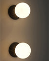 WOMO White & Black Glass Globe Wall Sconce-WM6103 thumbnail