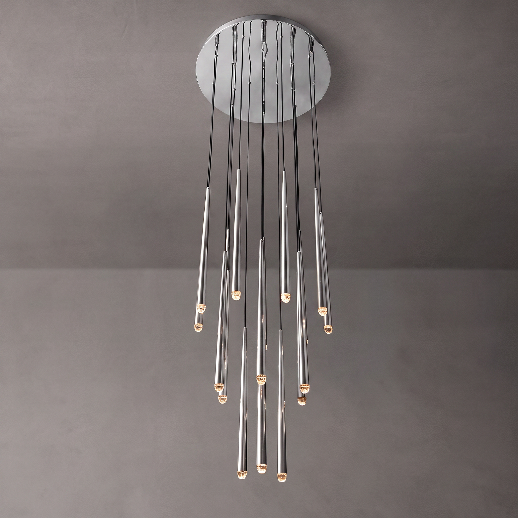 WOMO Pin Cascading Round Chandelier - Aquitaine