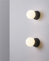WOMO White & Black Glass Globe Wall Sconce-WM6103 thumbnail