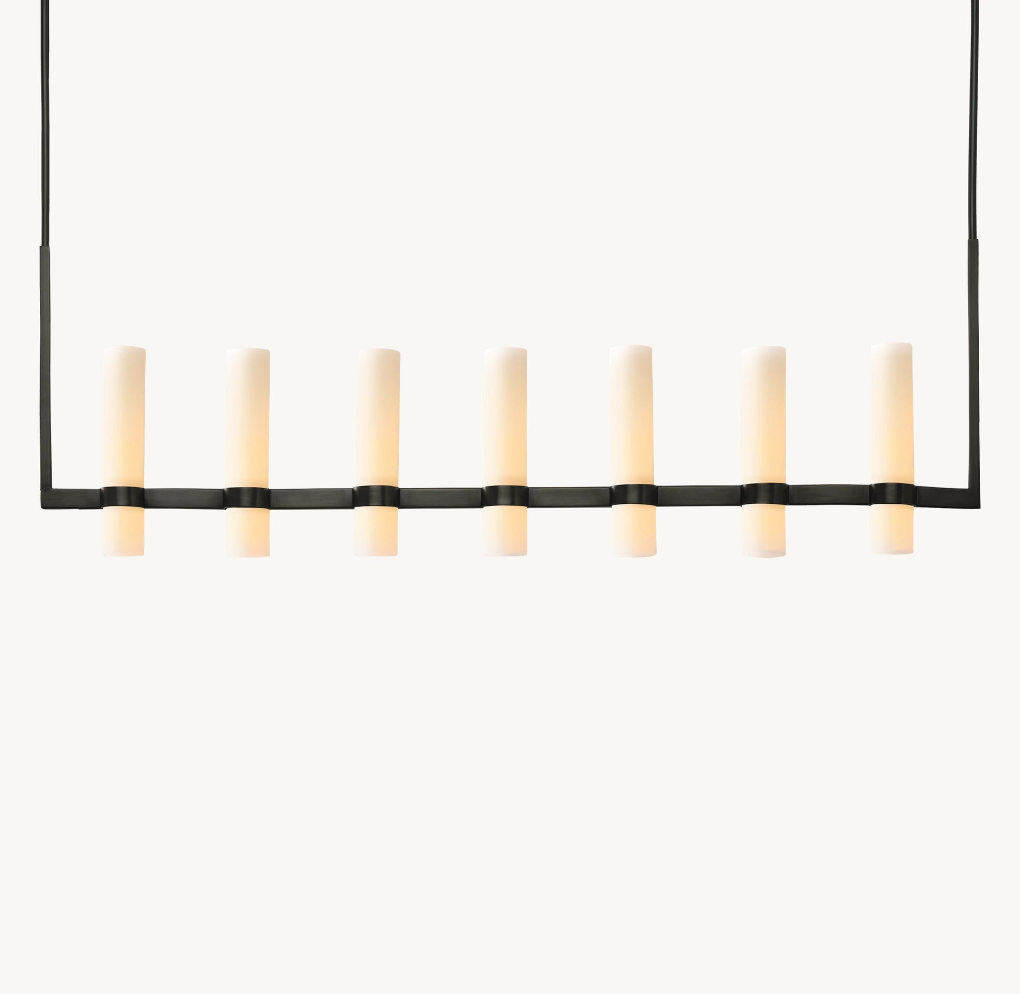 WOMO Cylindrical Milk Glass Linear Chandelier - Ravelle
