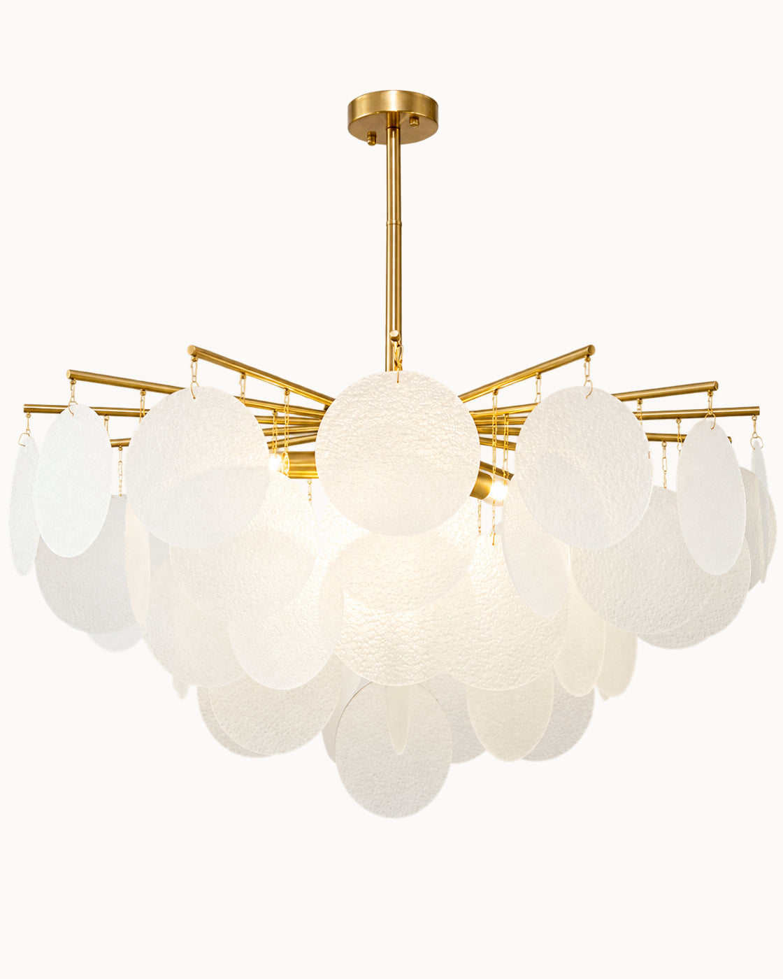 WOMO Tiered Textured Glass Cloud Chandelier-WM2005