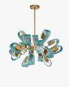 WOMO Peacock Blue Art Glass Chandelier-WM2213b thumbnail