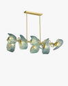 WOMO Peacock Blue Art Glass Linear Chandelier-WM2213c thumbnail