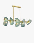 WOMO Peacock Blue Art Glass Linear Chandelier-WM2213c