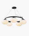 WOMO Fluted Glass Globe Round Chandelier-WM2767 thumbnail