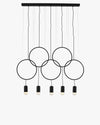 WOMO Staggered Black Ring Pendant Light-WM2609 thumbnail