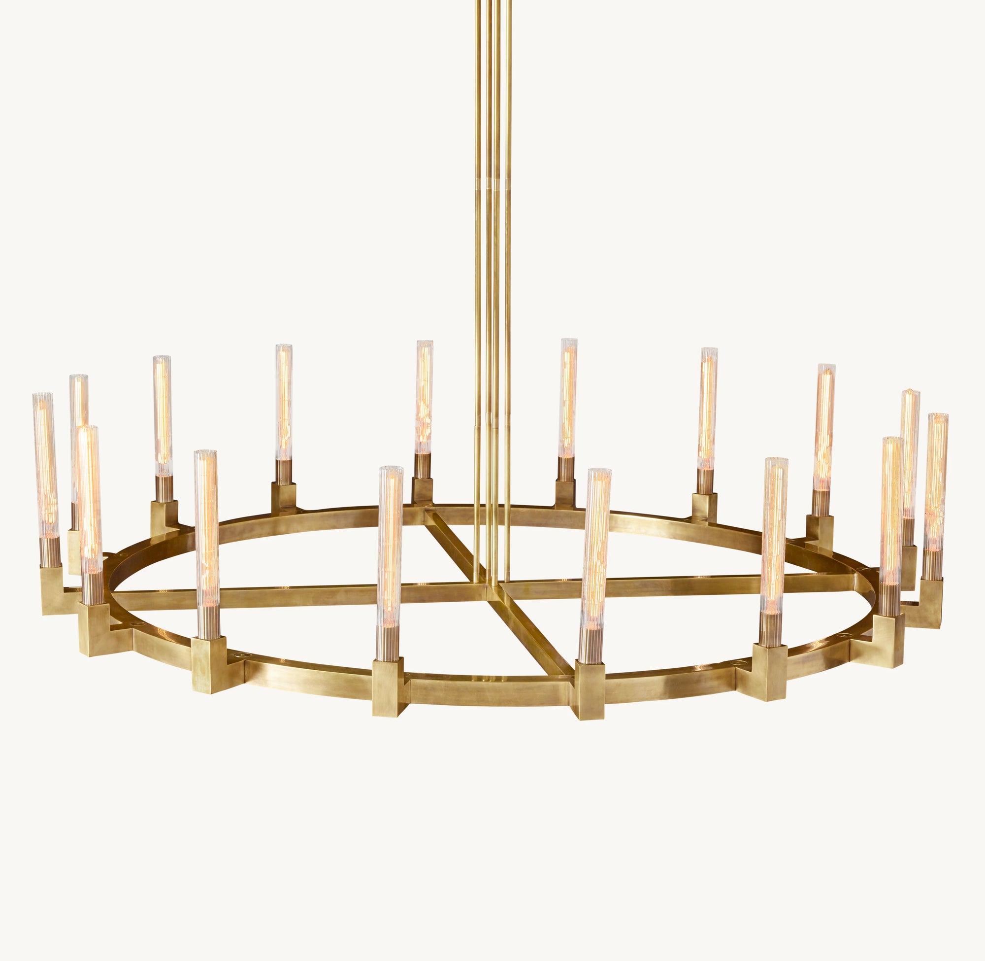 WOMO Fluted-Glass Candlestick Round Chandelier - Cannele