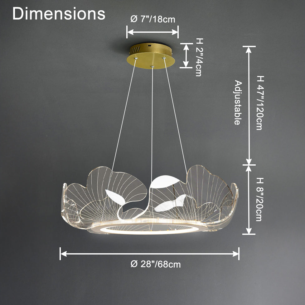 WOMO Acrylic Ginkgo Leaf Chandelier-WM2000