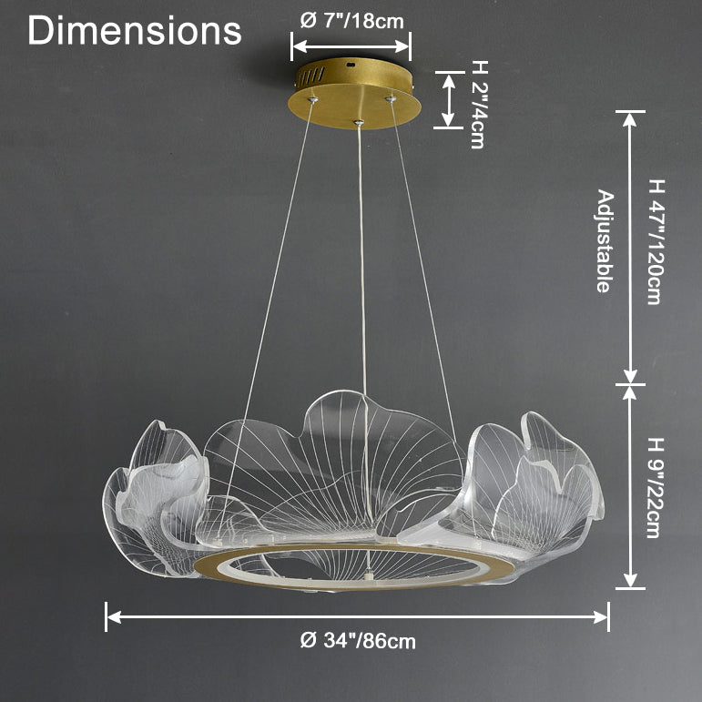 WOMO Acrylic Ginkgo Leaf Chandelier-WM2000