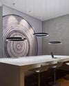 WOMO Black/Gold Ring Led Chandelier-WM2009 thumbnail