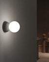 WOMO White & Black Glass Globe Wall Sconce-WM6103 thumbnail