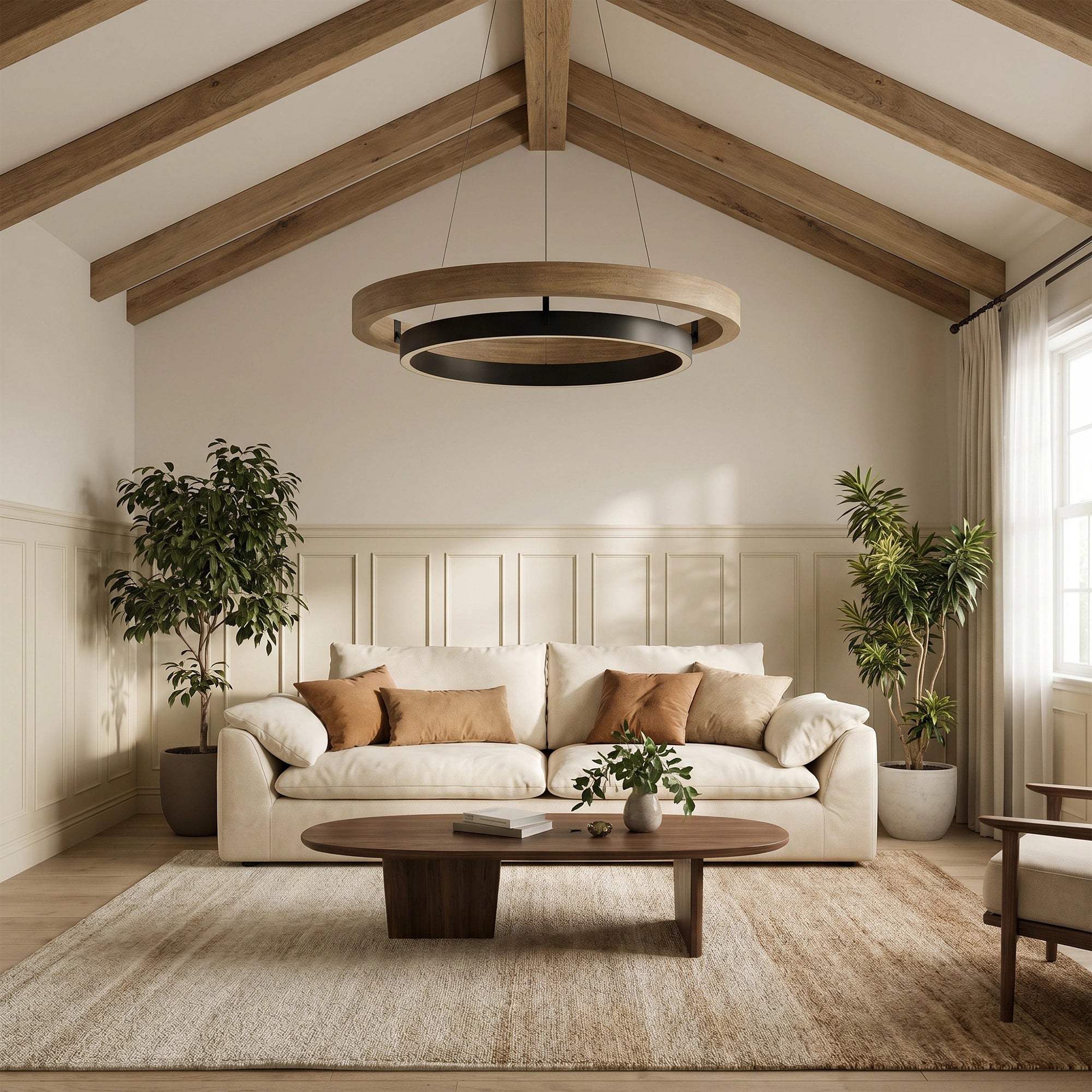 WOMO Circular Wood Led Chandelier-WM2492