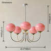 WOMO Pink Glass Globe Arm Chandelier-WM2052 thumbnail