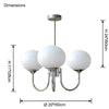 WOMO Pink Glass Globe Arm Chandelier-WM2052 thumbnail