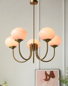 WOMO Pink Glass Globe Arm Chandelier-WM2052 thumbnail