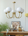 WOMO Pink Glass Globe Arm Chandelier-WM2052 thumbnail