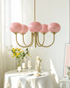 WOMO Pink Glass Globe Arm Chandelier-WM2052 thumbnail