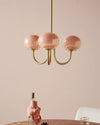 WOMO Pink Glass Globe Arm Chandelier-WM2052 thumbnail