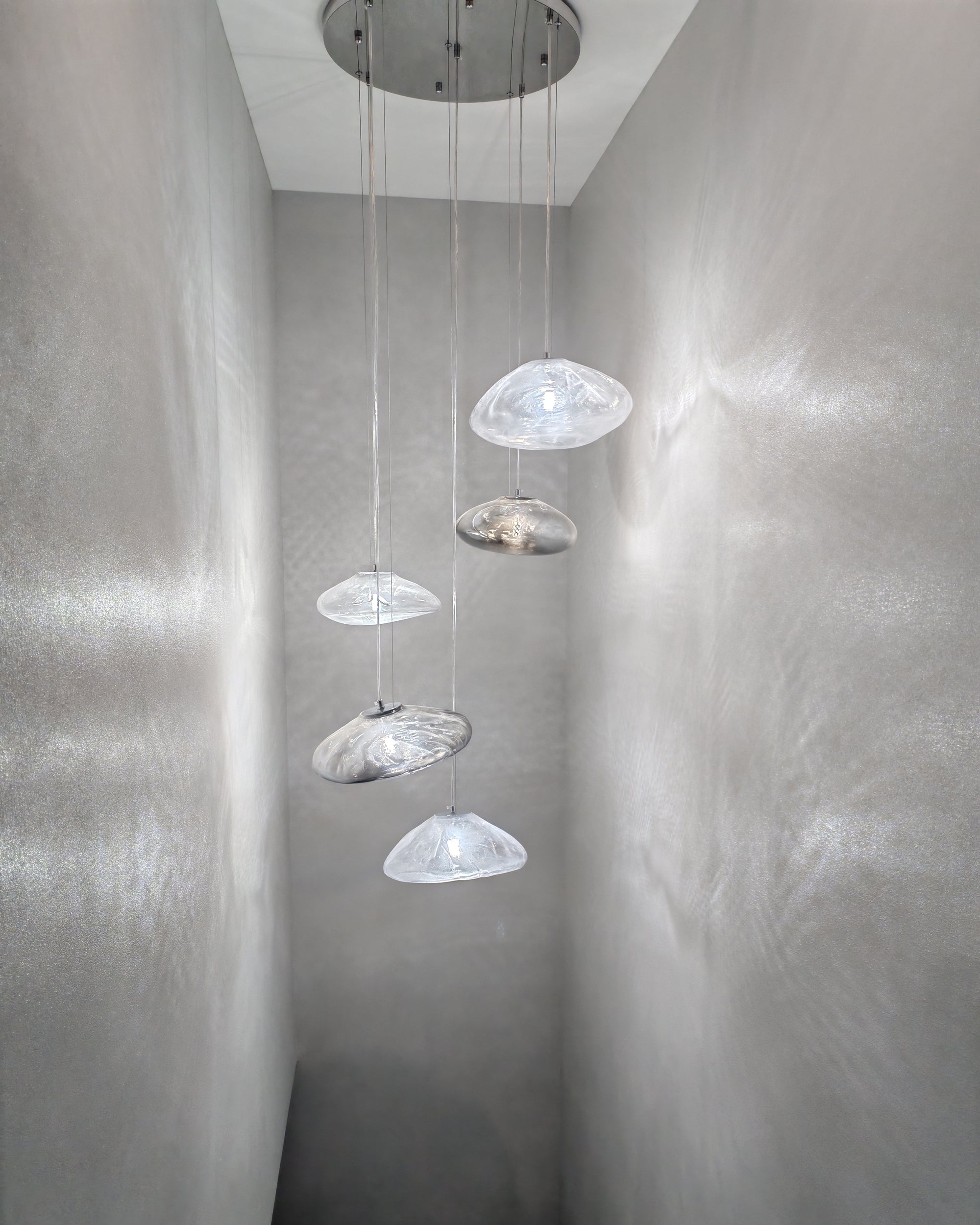 WOMO Cascading Blown Glass Pendant Chandelier-WM2101b