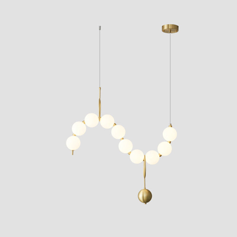 WOMO Pearl Brass Globe Dining Room Chandelier-WM2102c