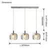 WOMO Colored Glass Multi Pendant Chandelier-WM2111a thumbnail
