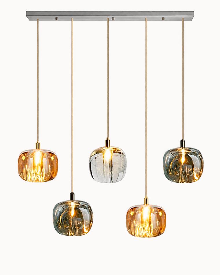 WOMO Colored Glass Multi Pendant Chandelier-WM2111