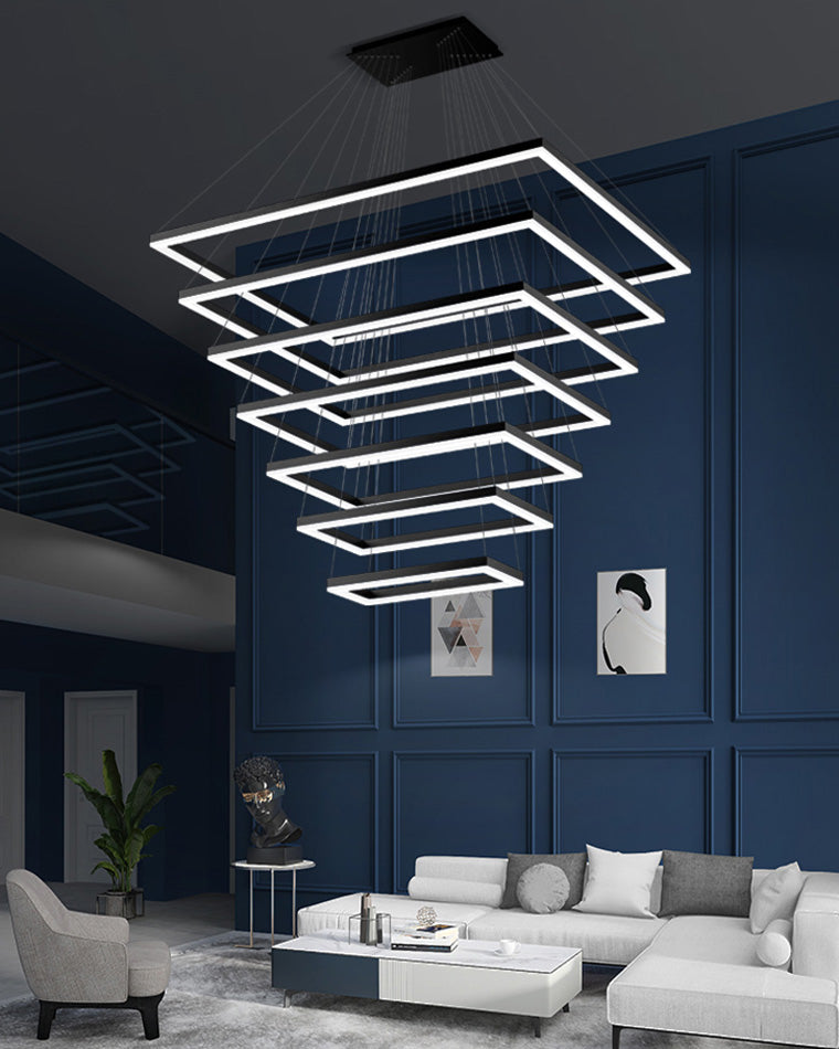 WOMO Tiered Rectangular LED Chandelier-WM2120