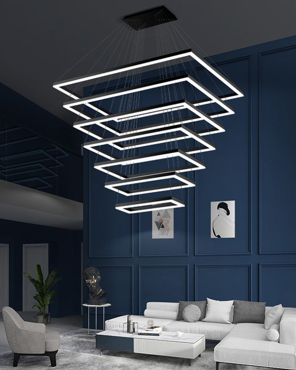 WOMO Tiered Rectangular LED Chandelier-WM2120