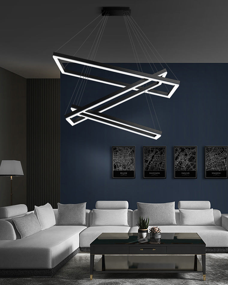 WOMO Tiered Rectangular LED Chandelier-WM2120