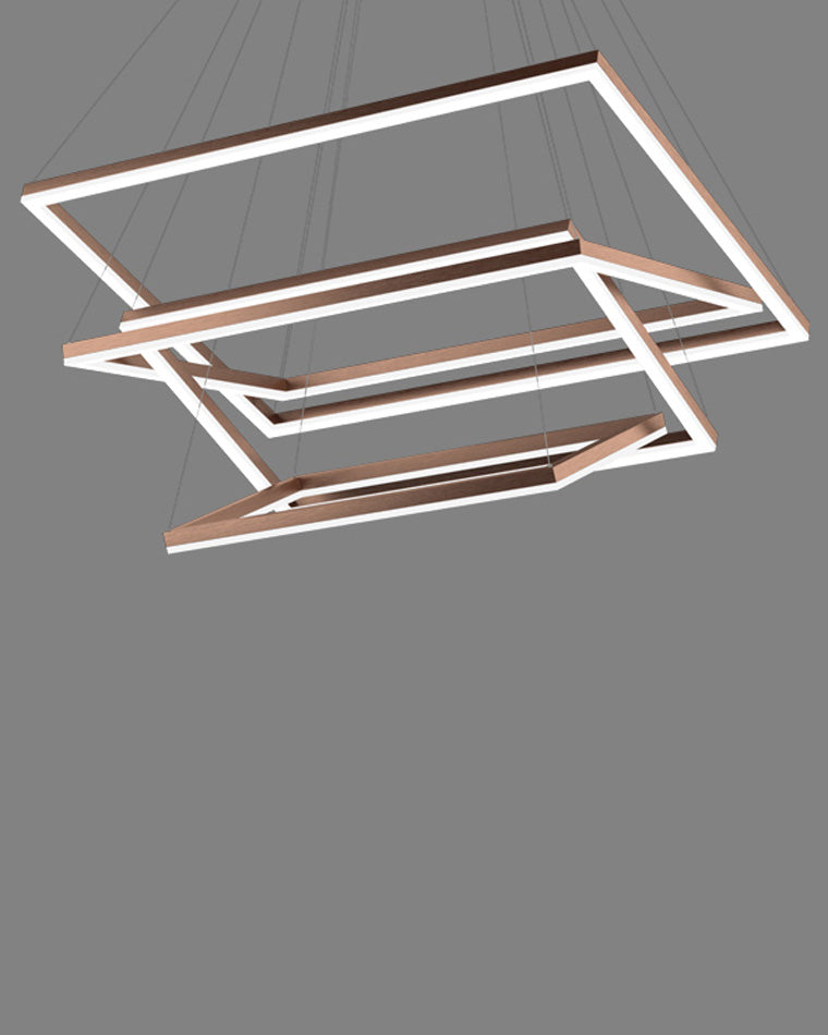 WOMO Tiered Rectangular LED Chandelier-WM2120