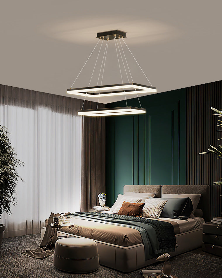 WOMO Tiered Rectangular LED Chandelier-WM2120
