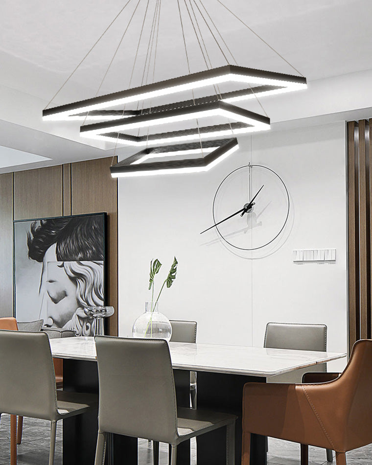 WOMO Tiered Rectangular LED Chandelier-WM2120