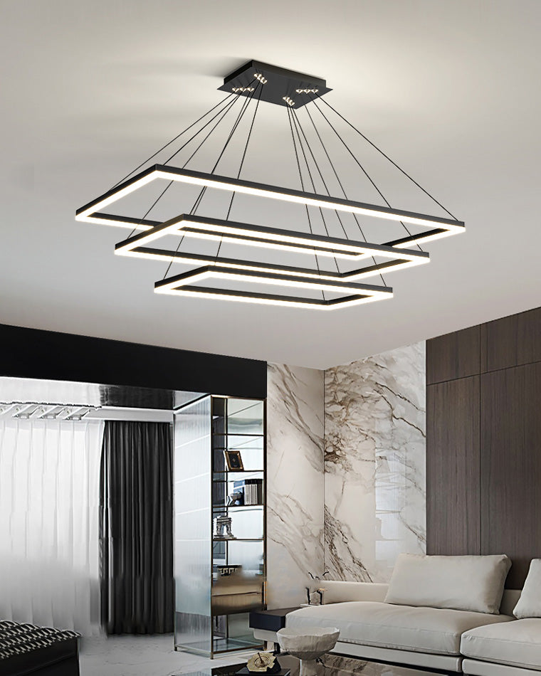 WOMO Tiered Rectangular LED Chandelier-WM2120