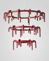 WOMO U-tubes Red Round Chandelier-WM2157 thumbnail