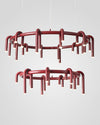 WOMO U-tubes Red Round Chandelier-WM2157 thumbnail