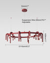 WOMO U-tubes Red Round Chandelier-WM2157 thumbnail