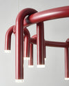 WOMO U-tubes Red Round Chandelier-WM2157 thumbnail